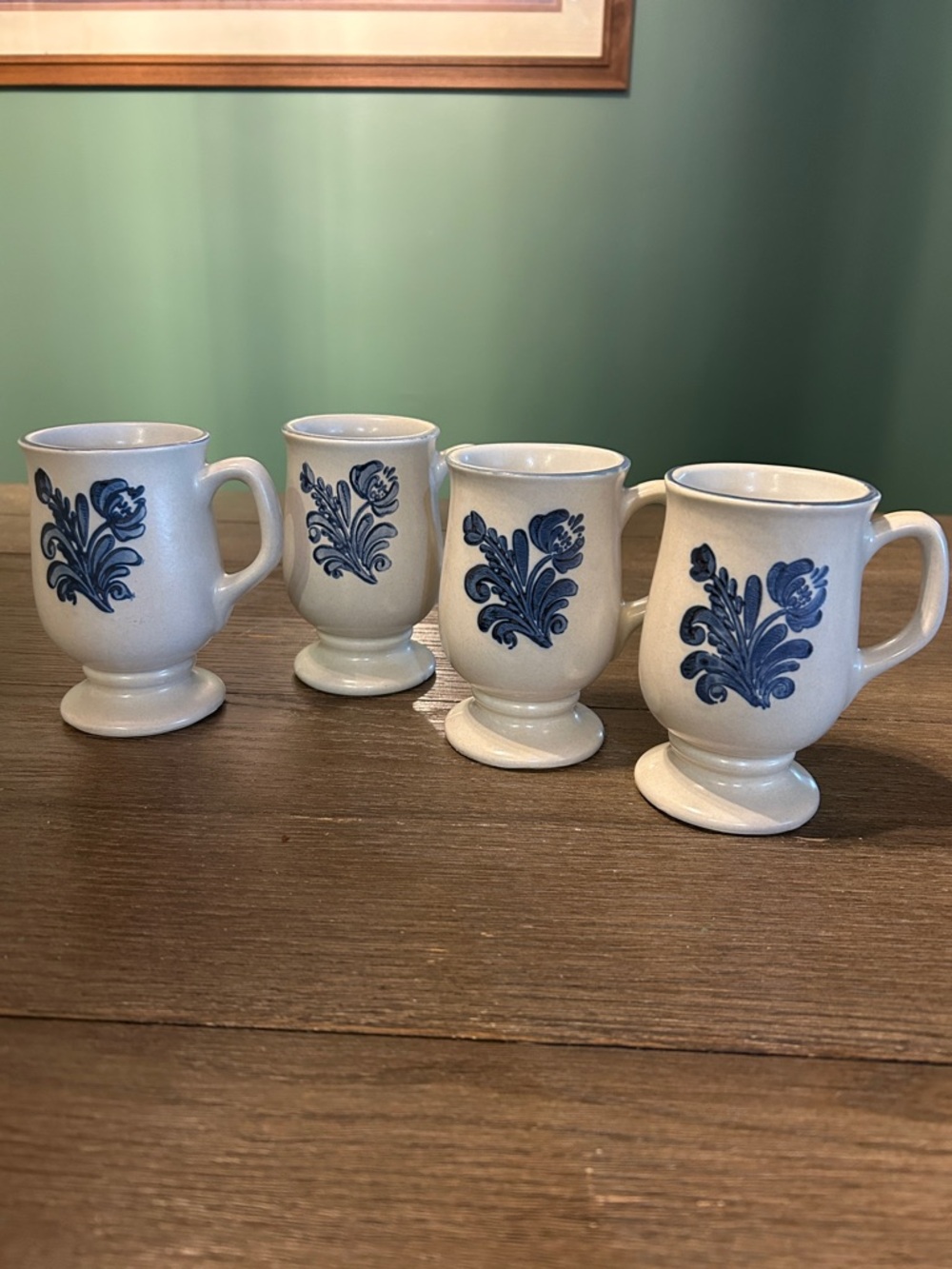 Pfaltzgraff footed pedestal coffee mugs vintage Yorktowne pattern 4 - GROUP B